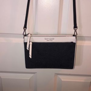 Kate Spade denim and white leather purse